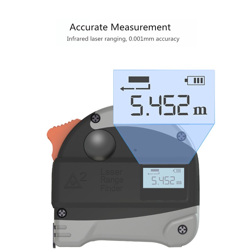 30M Laser Rangefinder + 5M Anti-fall Steel Tape Metric and