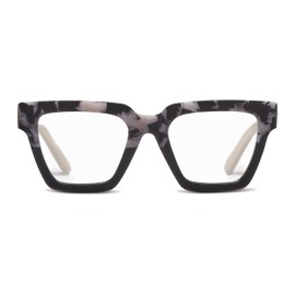 Peepers by PeeperSpecs Oprah's Favorite Women's Take a Bow Square Blue Light Blocking Reading Glasses - Black Marble/Black +2.50