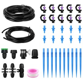 Automatic Lawn Sprinkler System with 16.4FT 8/12'' +9.8FT 4/7'' Tubing Kit, G‑Type 360 Degree Rotation Sprinkler Watering for Drip Irrigation, Watering Plants, Yard & Lawn Care