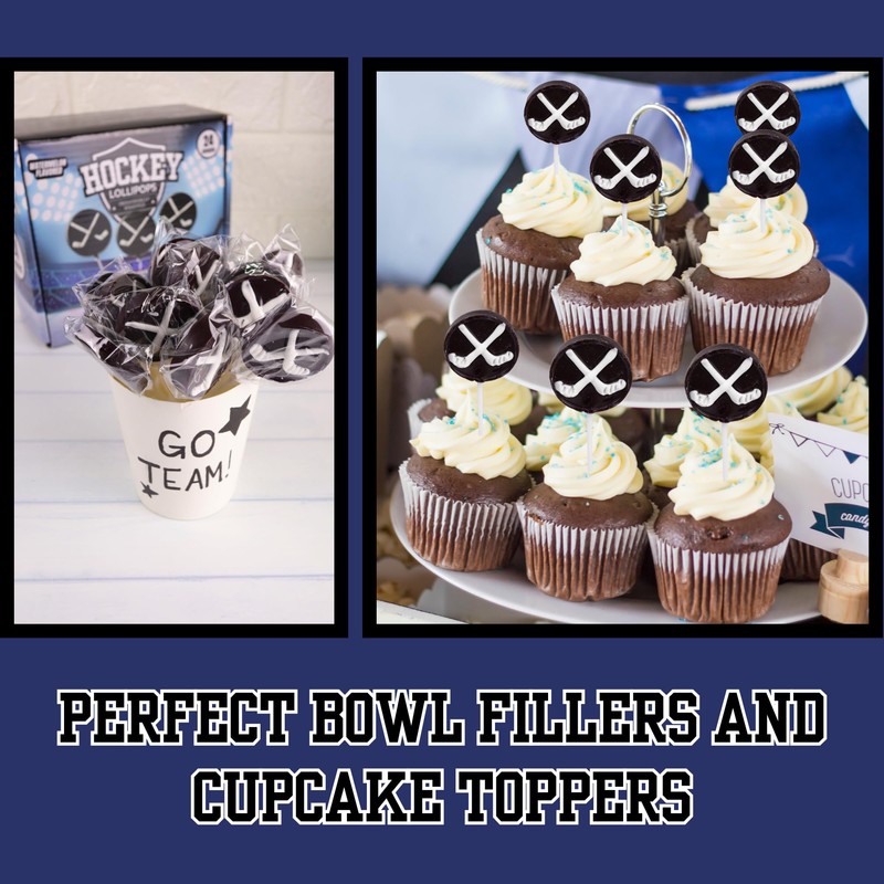 Hockey Puck Lollipops, Individually Wrapped Suckers, End of Year Team
