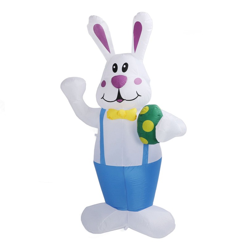 Inflatable Bunny Yard Decoration 6.2ft with LED Lighting Cute Easy