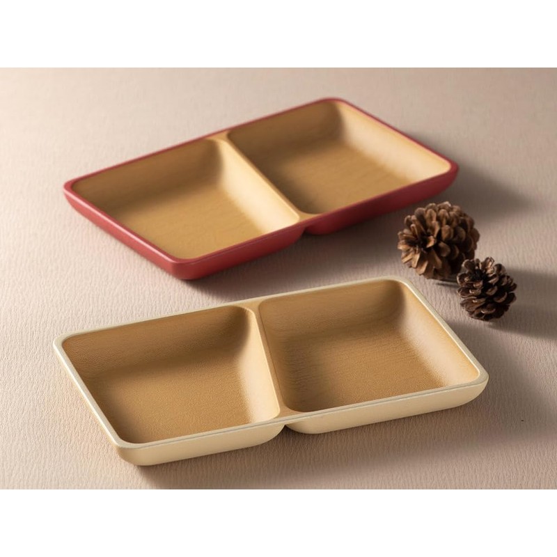 Canoe Earth Color Antibacterial Square Plate, S, 8.5 x 5.1