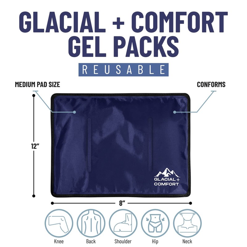 Glacial Comfort Gel Ice Pack for Back Pain - (12"