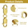 Moicstiy 2Pcs 925 Sterling Silver Double Lobster Clasp, Gold Jewelry
