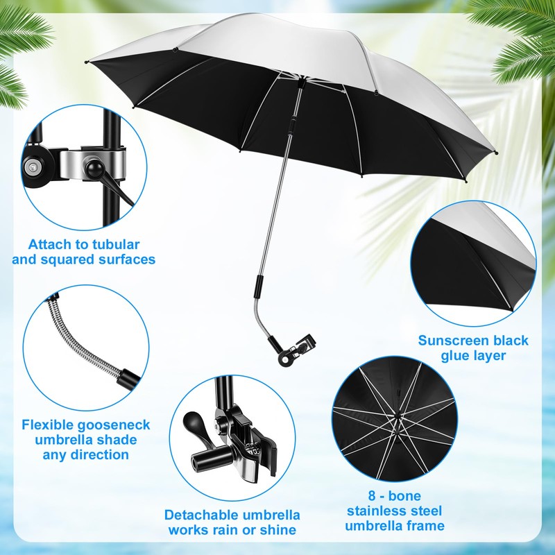 Burbell 2 Set Beach Chair with Umbrella Foldable Camping Chair