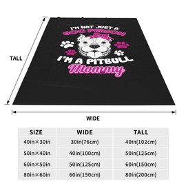 Best Pink American Pitbull Terrier Dog Mom Gift Dad Full Fleece Throw Cloak Wearable Blanket Flannel Comforter Quilt Bedding Plush Soft Cozy