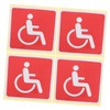 Zerodeko 4pcs Wheelchair Identification Stickers Safety Warning Decals for Car