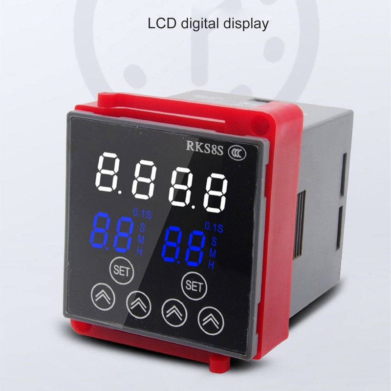 Time Relay LCD Display Multifunctional PP Flame Retardant Housing Delay