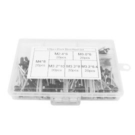 120pcs NUZAMAS 4mm/3.2mm/3mm/2.4mm Aluminum Blind Rivets Dome Head Rivets Open End Pop Rivets