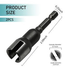 GRANDI Power Wing Nut Driver Set, Hex Shank Nut Disassembly Tools for Panel Nuts Bolts C Hook Screws Eye, Wing Slotting Socket Wrench, Universal for Most Cars Trucks (Black #2.5 In Height)