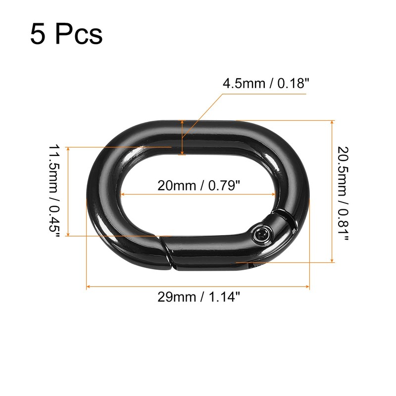sourcing map Spring Oval Ring, 5 Pieces, 1.14 Inch Round