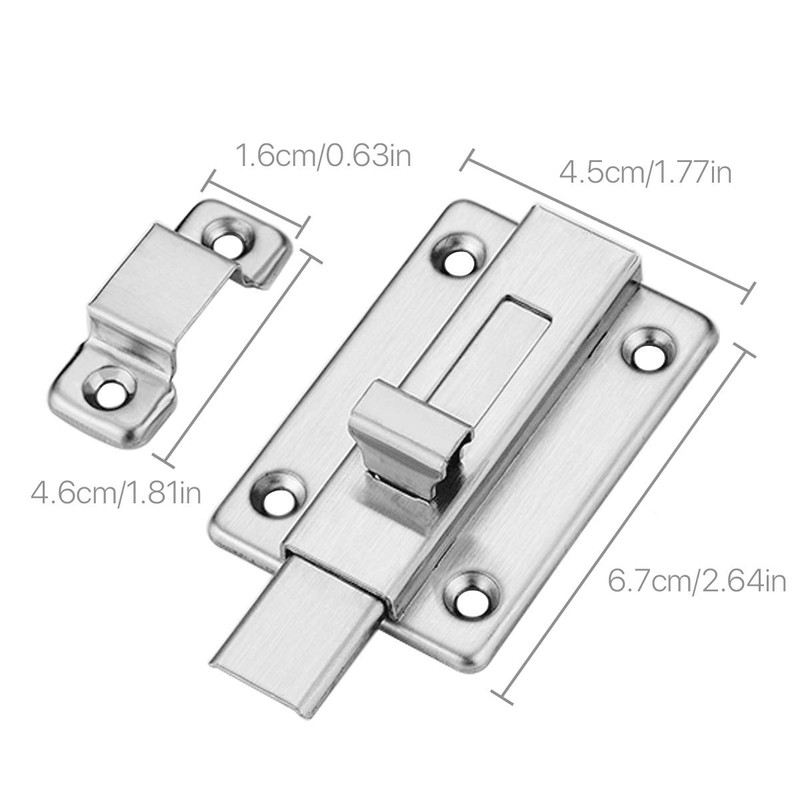 Door Bolts, 2 Pieces Stainless Steel Door Latch Gate Latch
