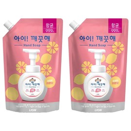 iClean Antibacterial Foam Hand Soap Refill Lemon Scent, 600ml, 2 Pieces / 아이깨끗해 항균 폼 핸드솝 리필 레몬향, 600ml, 2개