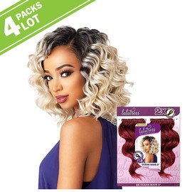 4 PACKS/LOT Sensationnel Synthetic Hair Crochet Braids Lulutress 2X Ocean Wave 8" (4)