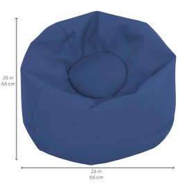 FDP SoftScape Classic 26" Junior Bean Bag Chair, Furniture for Kids, Perfect for Reading, Playing Video Games or Relaxing, Alternative Seating for Classrooms, Daycares, Libraries or Home - Navy