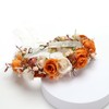 PoshMyra Burnt Orange Flower Crown for Women Wedding Autumn Floral