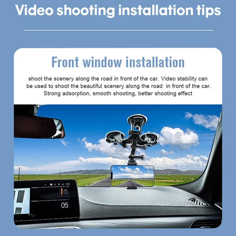 LICHIFIT Car Mounted Strong Suction Cup Mount, Large Tripod Suction