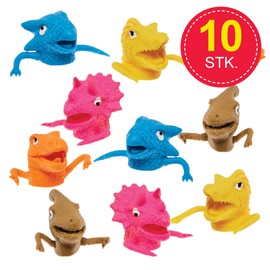 Baker Ross FX671 Dinosaur Finger Puppets - Pack of 10 Party Bag Fillers for Kids