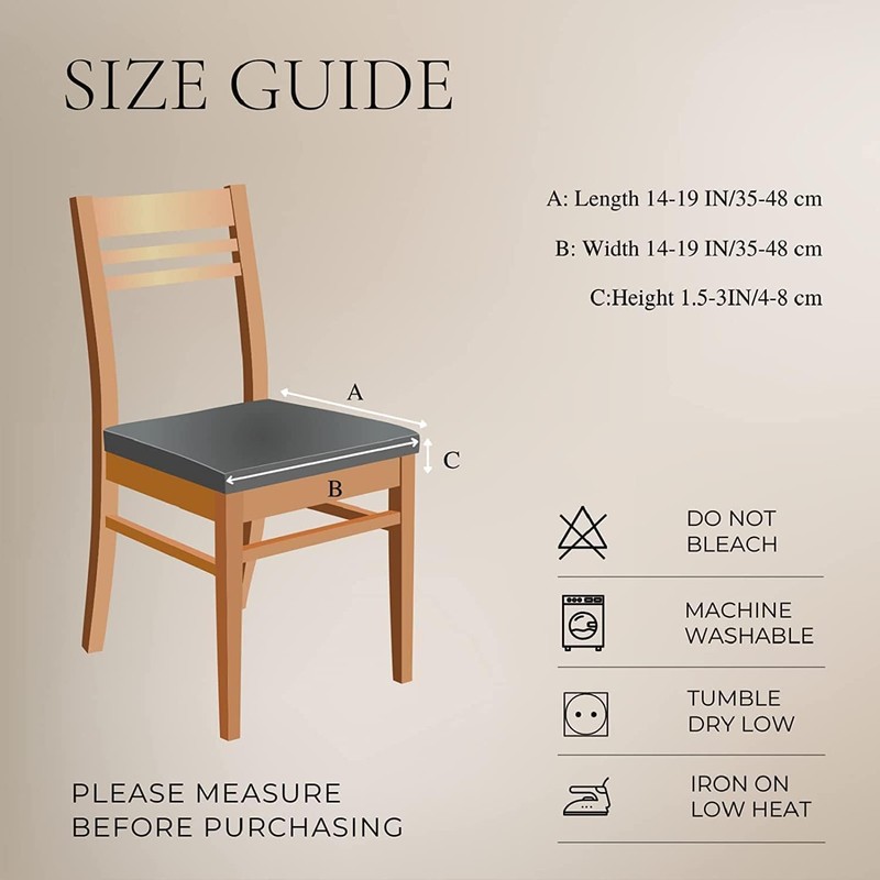 SearchI Waterproof Seat Covers for Dining Chairs, 6 Pack Stretch