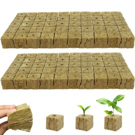 Nuyoah Rock Wool Cultivation Cubes Hydroponics Rockwool Cube Rockwool Cube 2.5 x 2.5 x 2.5 cm Pack of 100 Rockwools Grow Cubes Plants Hydroponic Rock Wool for Bottomless Cultivation Cuttings Clone