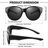 URUMQI Polarized Sunglasses Fit Over Glasses for Women Round Cat
