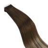 Ugeat Tape in Brown Hair Extensions Human Hair 22 Inch