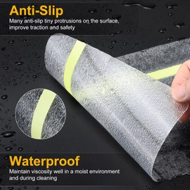 Qingluan Anti Slip Traction Treads with Glow in Dark Stripe, 15-Pack 4" X 24"