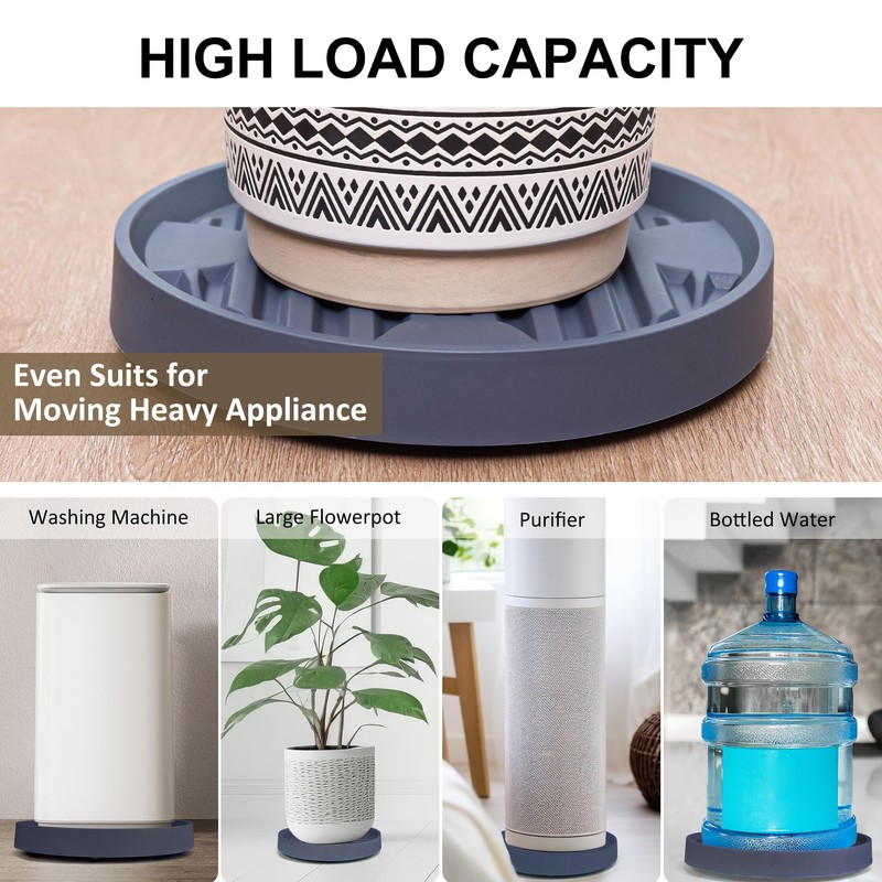 Dcpes 12Inch Plant Caddy with Hidden Wheels, Rolling Plants Stand
