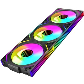 Jungle Leopard PC Fan JM-V2 120 Infinity Mirror Module Daisy-Chain ARGB Fan 120mm Triple Pack Suitable for Computer Case & 360mm AIO Cooler (Black)