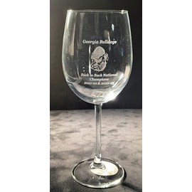 GFSF Georgia Bulldogs Back to Back National Champions 18 oz wine glass/water goblet