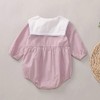 Salute Baby Girl Peter Pan Collar Romper Cotton Causal Long