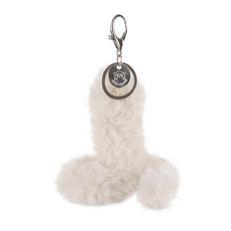 Apricot Lamb Black Snake Plush Keyring, 10 cm