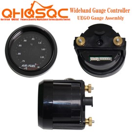 QHQSQC 30-4110 Wideband Gauge Controller AFR O2 Air Fuel Ratio 2 1/16" 52mm with 4.9 LSU Sensor WideBand A/F O2 Controller Gauge Kit