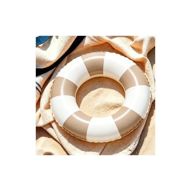 Whaline 4Pcs Inflatable Swimming Float Toy Striped Swim Ring Fun