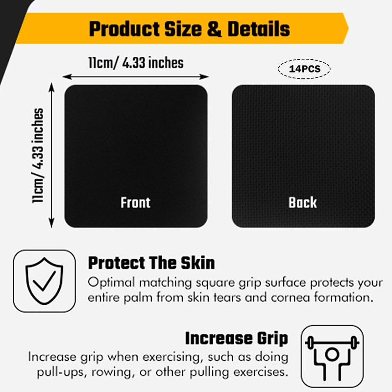 CHEUNGHAO 14pcs Gym Grip Pads for Weight Lifting - Comfort