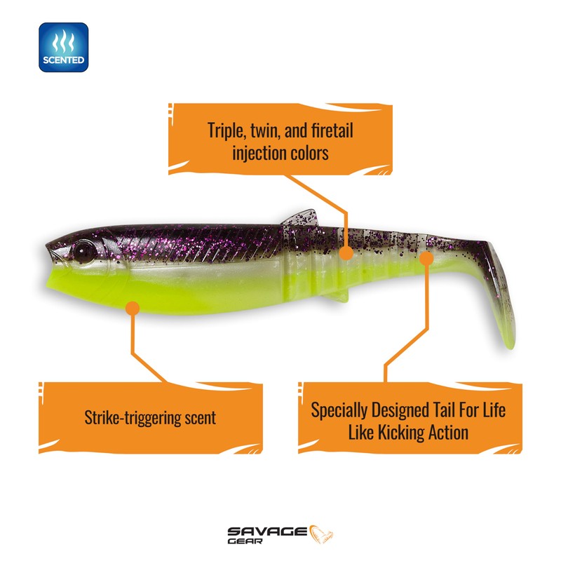 Cannibal Shad-Purple Glitter Bomb-3in-