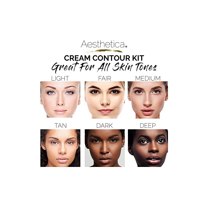 Aesthetica Cosmetics Cream Contour and Highlighting Makeup Kit - Contouring