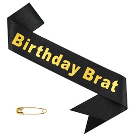 VIVIVOGO Decorit Birthday Brat Sash, Brat Themed, Party Girl Birthday Decorations, Happy Bday Sash for Teens, Women and Men, Fun Party Decor, HBD