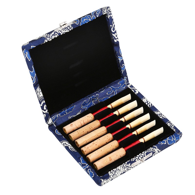 Wooden Silk Cloth Cover Reed Case Holder Storage Box for