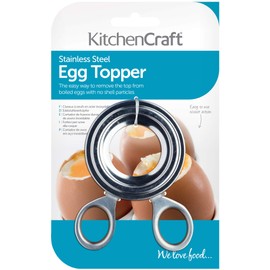 KitchenCraft Boiled Egg Topper, Stainless Steel, 10 x 7 x 0.5cm, Silver