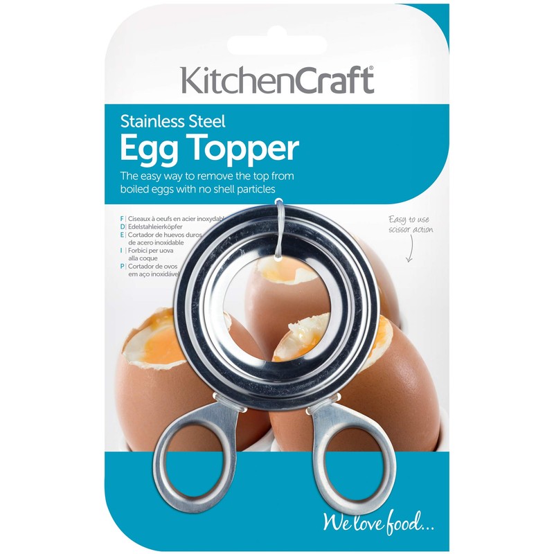 KitchenCraft Boiled Egg Topper, Stainless Steel, 10 x 7 x