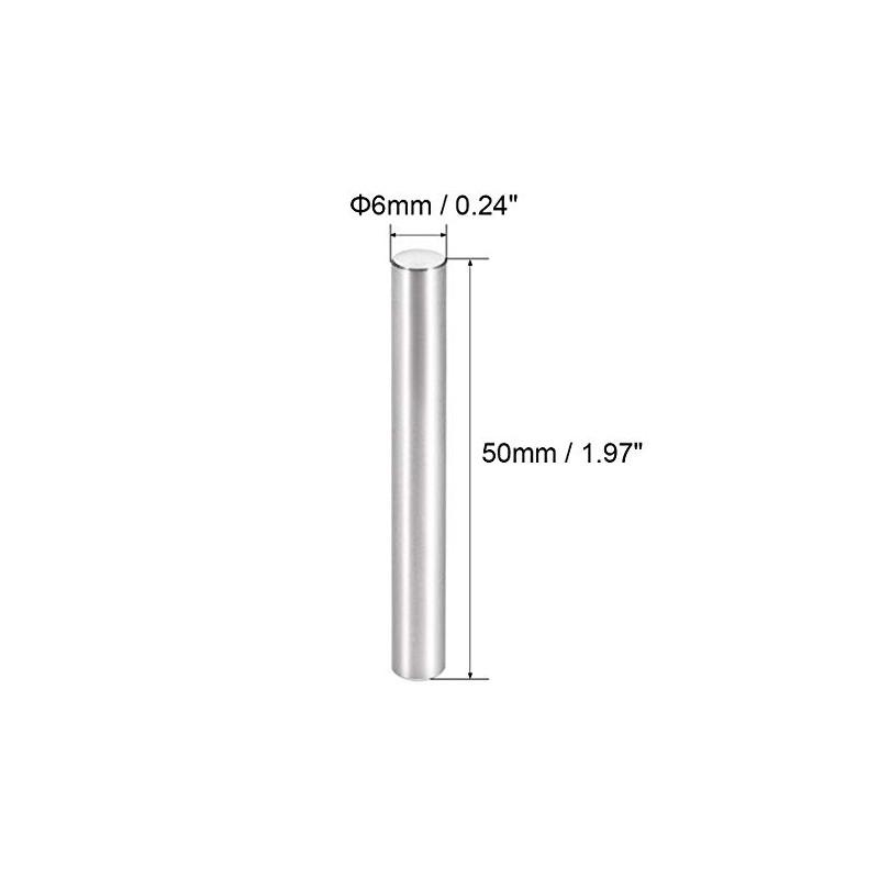 sourcing map 15Pcs 6mm X 50mm Dowel Pin 304 Stainless