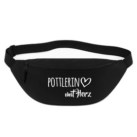 Huuraa Bauchtasche Pottlerin mit Herz Geschenk 2,5 Liter Black Pottlerin Geschenkidee