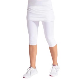 BloqUV Women's UPF 50+ Sun Protection Active Capri with Skirt (White, X-Small)