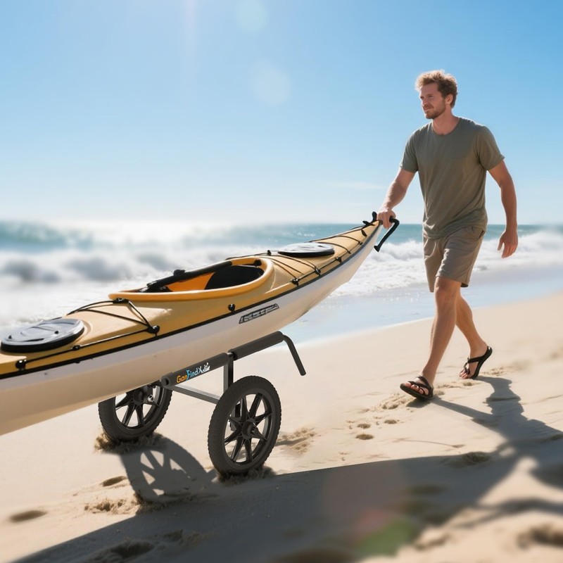 GanFindX Heavy Duty Kayak Cart | Adjustable Foldable Trolley with