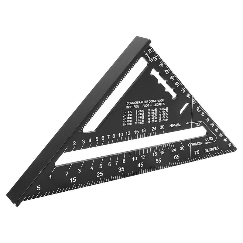 Triangle Ruler 7in Carpenter Square Aluminum 90 Degrees 45 Degrees