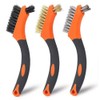 HORUSDY 3-Piece Wire Brush Set, 7-Inch Nylon/Brass/Stainless Steel with Non-Slip