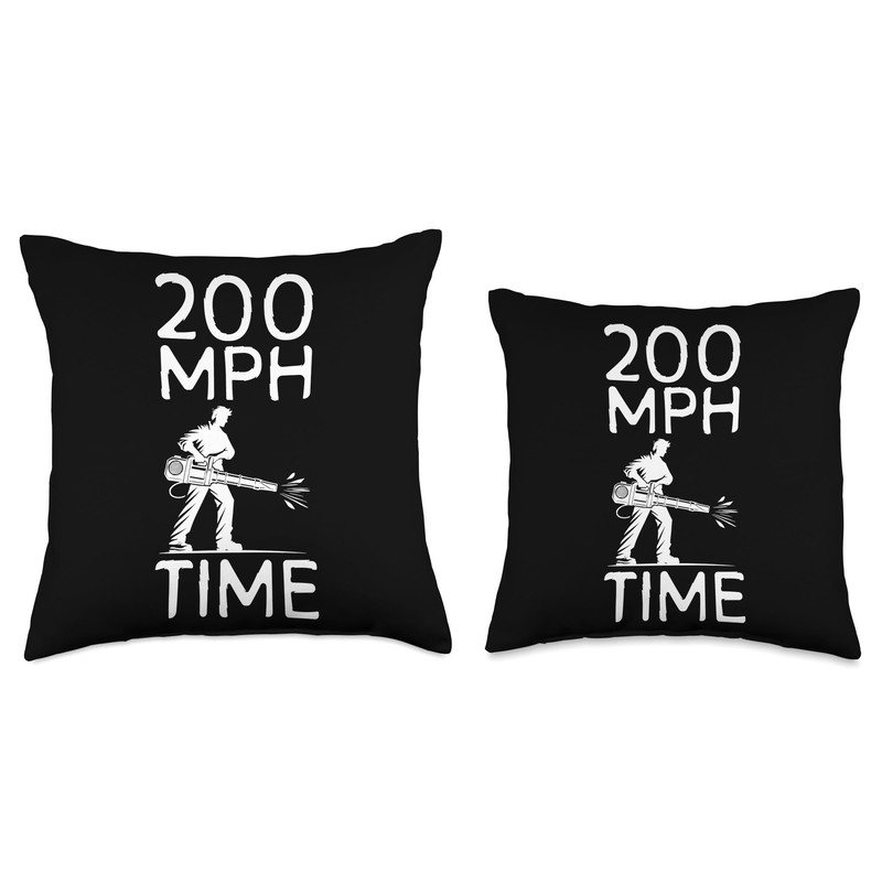200 MPH Time Autumn Leaf Blower Throw Pillow