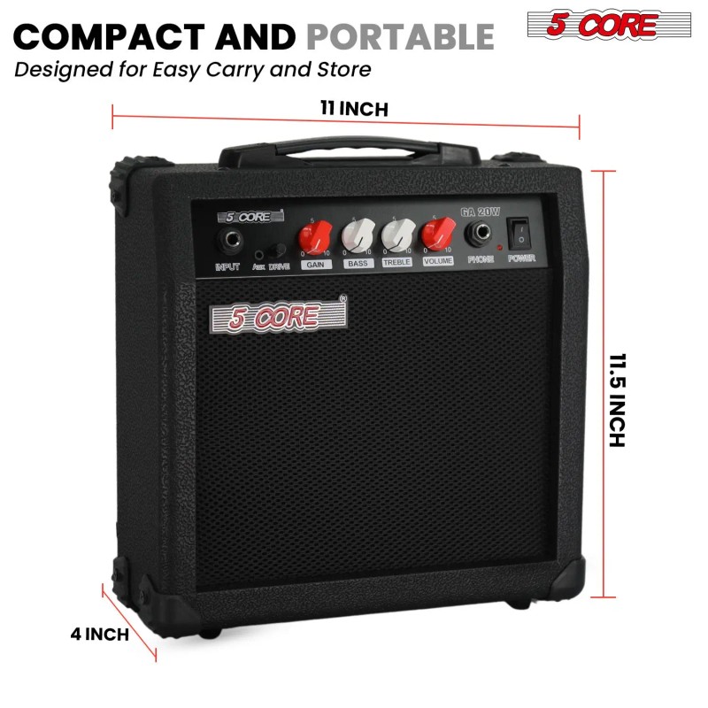 20W Electric Portable Mini Guitar Amplifier with Built-in 6.5\" Speaker