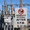 Swimsuits Optional After 9 P.M. Sign, 8.5 x 11 in"